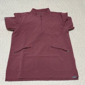Figs Nata Zip Henley Scrub Top